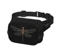 Dragonfly Black Print Waist Bag Fanny Packs for Men&Women with Adjustable Belt for Outdoors Workout