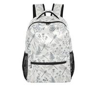 Dragonfly Botanical Wildflowers Blue Backpack with Water Bottle Pockets | Custom Printed Name Kids Backpack, Lightweight Construction, All-over Print Design