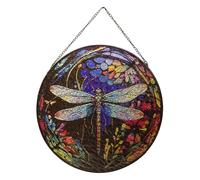 Dragonfly by Painted - Handmade Art Panel, Wings in Vibrant Colors, Leaded Details, Ornament for Solar Catchers | Perfect for , balconies or garden walls add art