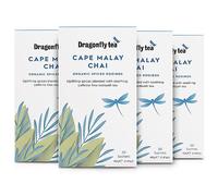 Dragonfly Cape Malay Chai | Pack of 4 x 20 Organic Tea Bags (80 Teabags) | Naturally Sweet Herbal TeaBags | Chai TeaBags | Caffeine-Free Tea| Compostable tea bags | Spiced Rooibos