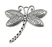Dragonfly Charms For Bead Stringing Works, 60x58mm, Antique Silver Color, 2 Pieces