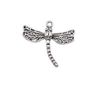 Dragonfly Charms For Custom Jewelry Design, 27x30mm, Antique Silver Color, 10 Pieces