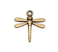 Dragonfly Charms For Dreamcatcher Embellishments, 18x17mm, Antique Gold Color, 20 Pieces