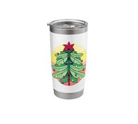 Dragonfly Christmas Tree Insect Lover Xmas Merry Christmas Stainless Steel Insulated Tumbler