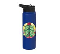 Dragonfly Christmas Tree Insect Lover Xmas Merry Christmas Stainless Steel Insulated Water Bottle