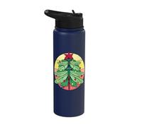 Dragonfly Christmas Tree Insect Lover Xmas Merry Christmas Stainless Steel Insulated Water Bottle