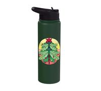 Dragonfly Christmas Tree Insect Lover Xmas Merry Christmas Stainless Steel Insulated Water Bottle