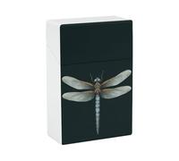 Dragonfly Cigarette Case for Regular King Size 85mm 20 Capacity Push to Open Hard Shell Cigarette Box Portable & Waterproof Cigarettes Case for Men Women Pocket Cigarettes Holder, Cig Accessories