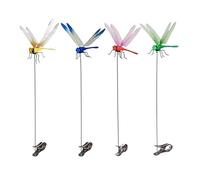 Dragonfly Clip Fake Plastics Dragonfly Garden Decor Clips 3D Dragonflies Garden Stakes Decor Waterproof Outdoor Fake Dragon Fly Rod Clip Realistic Decorative Stakes for Hat Clothes Fly Scare Devices