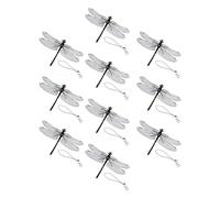 Dragonfly Clips for Bugs Repellent, Artificial Dragonfly Hat Clip, Realistic Simulated Dragonflys PVC Model with Safety Pin for Outdoor Camping Fishing and Garden Plant Decor (10pcs)