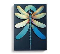 Dragonfly Contemporary Art Canvas Print | Gallery Wrapped 30mm Frame Wall Art | 30x20 inches | Ready to Hang | Contemporary Animals Picture | Living Room Bedroom Lounge Office