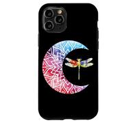Dragonfly Crescent Moon Watercolor Floral Celestial Art Case for iPhone 11 Pro