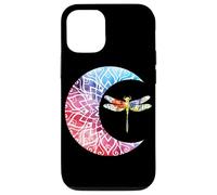 Dragonfly Crescent Moon Watercolor Floral Celestial Art Case for iPhone 12/12 Pro