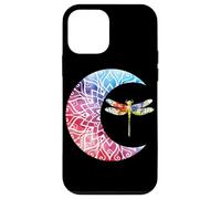 Dragonfly Crescent Moon Watercolor Floral Celestial Art Case for iPhone 12 mini