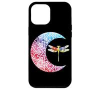 Dragonfly Crescent Moon Watercolor Floral Celestial Art Case for iPhone 12 Pro Max