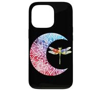Dragonfly Crescent Moon Watercolor Floral Celestial Art Case for iPhone 13 Pro