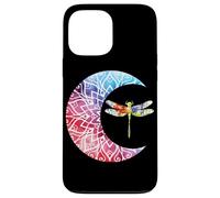 Dragonfly Crescent Moon Watercolor Floral Celestial Art Case for iPhone 13 Pro Max