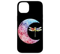 Dragonfly Crescent Moon Watercolor Floral Celestial Art Case for iPhone 14 Plus