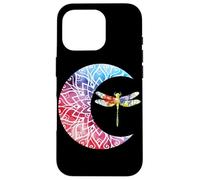 Dragonfly Crescent Moon Watercolor Floral Celestial Art Case for iPhone 16 Pro