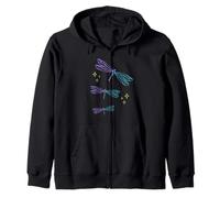 Dragonfly Cute Boho Purple and Blue for Women Zip Hoodie