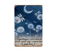 Dragonfly Dandelion Sometimes Just Look Up Smile Say I Know That Was You Wall Decor Art Metal Tin Poster Modern Home Decor Art Home Bar Shop Decorations Vintage Sign 20X30