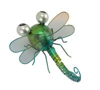 Dragonfly Decor, Dragonfly Wall Decor Dragon Fly Wall with Clever Colors Iron for Fence Patio (Green)