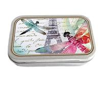 Dragonfly Design Slim Hinged 1oz Tin Tobacco Storage