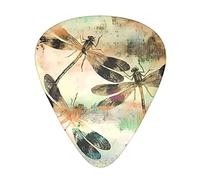 Dragonfly Dragonflies Vintage &Guitar Picks Pack Of 12,Comfortable Feel, Smooth Edges, Abrasion,Suitable For Guitar, Ukulele, Etc.