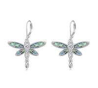 Dragonfly Earrings Gifts Sterling Silver Cute Celtic Dragonfly Dangle Earrings Jewellery for Women Mother Friends Girlfriend