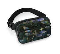 Dragonfly Fanny Pack Waterproof External Pocket Portable Waist Pack Outdoor Adjustable Strap Lightweight Waist Bag for Workout Traveling Casual Running Hiking Cycling