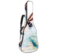 Dragonfly Flapping Wings on Water Surface Acoustic Guitar Bag, Guitar Case Gig Bag 40 41 42 inch with Dual Adjustable Shoulder Strap and Back Hanger Loop