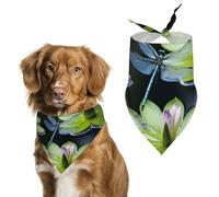 Dragonfly Flies Over Dog Bandana Triangle Dog Scarf Washable Polyester Dog Bibs Cute Pet Bandana for Medium Large Dogs Puppy And Cats