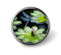Dragonfly Flies Over Round Badge Cute Enamel Lapel Pin Brooches Button Pin Personalized Clothing Decoration Unisex Badge Holder Hats Bags Shirts Decor