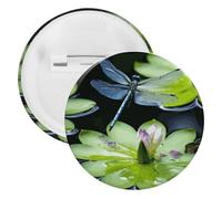Dragonfly Flies Over Tinplate Badge Personalized Round Brooch Large Craft Button Suitable for Teachers, Nurses, Doctors, Staff, Party Gift Accessories, 1Pcs, Plastic, plastics