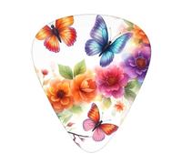 Dragonfly Floral Fantasy Guitar Picks Gift Set - 12 Smooth Durable Plectrums For Acoustic, Electric & Bass Guitar, Perfect Present For Guitar Lovers & Musicians