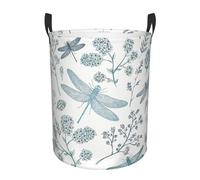 Dragonfly Flower Circular single-layer laundry basket, fit for multi-functional storage in dormitories/bedrooms