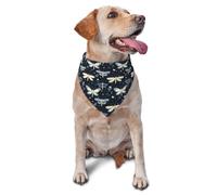 Dragonfly Flower Navy Print Pet Neck Scarves Triangle Dog Bandanas Adjustable Pet Scarves For Accessories Dogs Pets