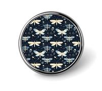 Dragonfly Flower Navy Print Pins for Backpack - Enamel Pins Cute Jacket Coat Hat Bags Badge Pin, Funny Novelty Unique Button Pin Women Men Fashion Jewelry Accessories