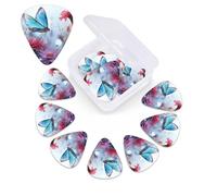Dragonfly Flower Print Guitar Picks 12 Pack with Organizer Storage Box Guitar Accessories Ukulele for Acoustic Guitar Bass Gift of the Day