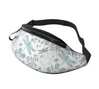 Dragonfly Flower Unisex Sport Casual Crossbody Sling Bag, Lightweight Adjustable Chest Pack with Headphone Jack, Durable Polyester Fabric (All-Over Print)