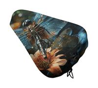 Dragonfly Flying on The Pond Bike Seat Cover, Extra Soft Comfy Bicycle Cover, Rain Sun Protector Seats Protectors Durable Dustproof Covers for City Mountain Bikes