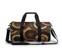 Dragonfly Flying on The Pond Gym Bag Small Travel Duffle Bag with Compartment Carry On Weekender Bag for Women Men, Brown and Tan, 17.7in/9in/9in
