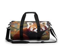 Dragonfly Flying on The Pond Gym Bag Small Travel Duffle Bag with Compartment Carry On Weekender Bag for Women Men, Red Panda, 17.7in/9in/9in