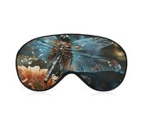 Dragonfly Flying on The Pond Sleep Mask for Women Men Side Sleeper Eye Cover with Adjustable Strap Soft Breathable Blackout Mask Slip-Free Deep Sleeping Travel Essentials