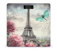 Dragonfly French Tower Bathroom Scale Automatic Power On/Off Body Scales LCD Backlight Display Square Digital Scale Rounded Corners Bathroom Scales for Home Bedrooms