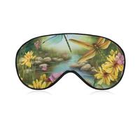 Dragonfly Garden Spring Eye Mask, Side Sleeping Mask Light Blindfold Sleeping Mask Nose Pad and Elastic Band for Children Women and Men