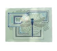 Dragonfly Geometric Cross Stitch Kit, Dragonfly Geometric Embroidery pre Beginner, DIY Needlepoint Starter kit, Suitable for Adult Beginners and Enthusiasts to Embroidery (1pcs)