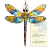 Dragonfly gifts - Dragonflies Decor Suncatcher Effect, Dragon Fly Stained Glass Effect, Dragonfly Ornaments for Christmas Tree Decoration(Dragonflyn)