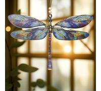 Dragonfly Gifts for Women,Dragonflies Decor Sun catcher Effect, Dragon Fly Stained Glass Effect,Dragonfly Ornaments Dragonfly Window Hanging Garden Decor Gift for Dragonfly Lover Home Decor
