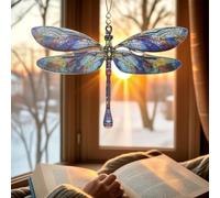 Dragonfly Gifts for Women, Dragonflies Decor Sun Catcher Effect, Dragonfly Crystal Sun Catcher, Hanging Dragonfly Ornaments for Window Garden Christmas Tree Decoration, Birthday Gift for Mom